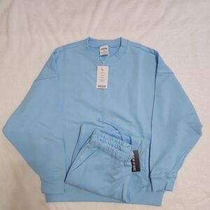 NWT Year of Ours Sky Blue Crewneck Sweatshirt & Joggers